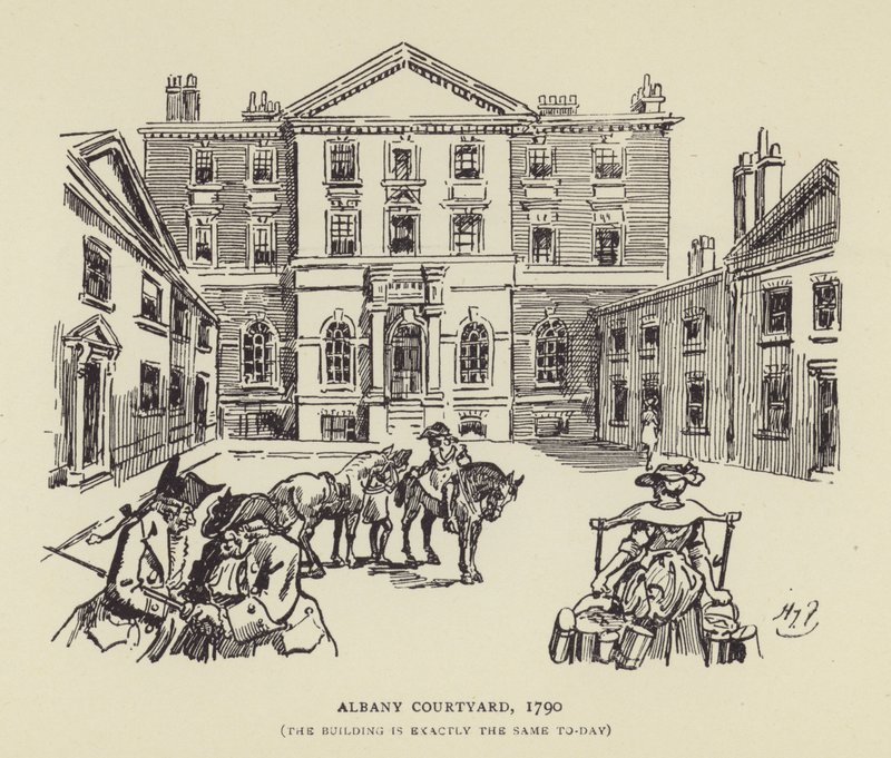 Albany Courtyard, 1790, Az épület ma is pontosan ugyanaz alkotó: Harry Furniss