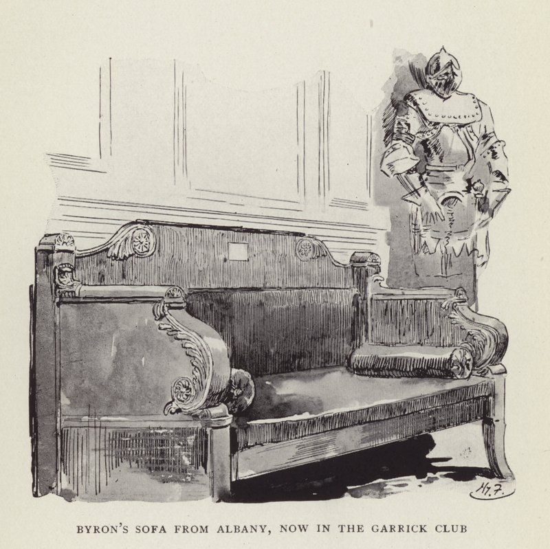 Byrons kanapé Albanyból, most a Garrick Clubban alkotó: Harry Furniss