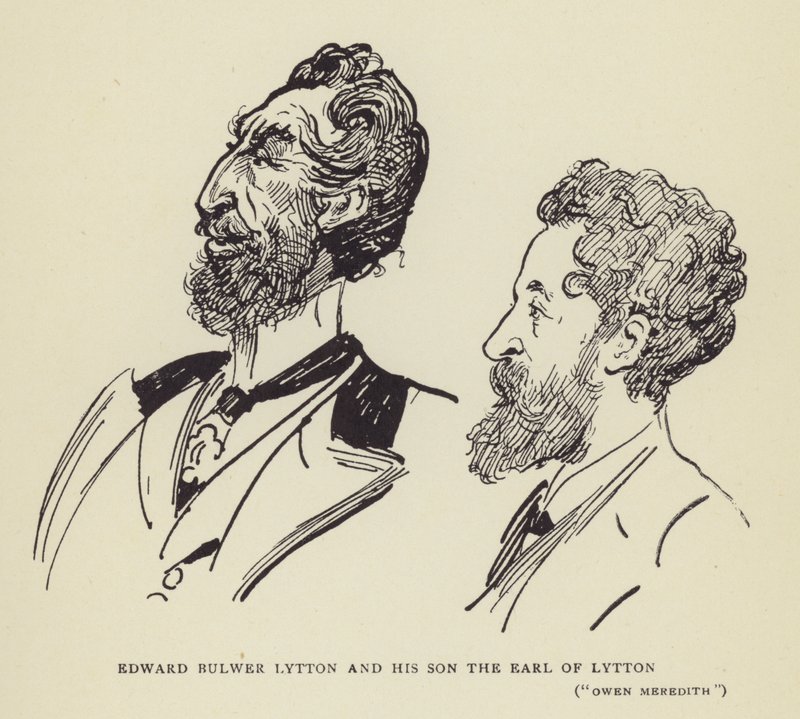 Edward Bulwer Lytton és fia, Lytton grófja, Owen Meredith alkotó: Harry Furniss