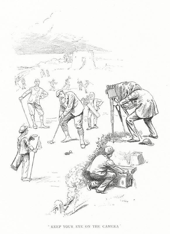 Golf: „Tartsd a szemed a kamerán” (litho) alkotó: Harry Furniss