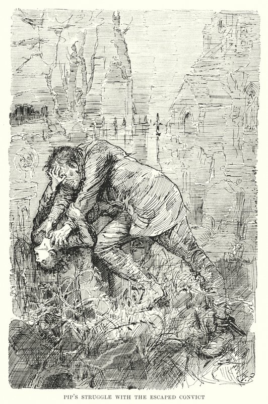 Illusztráció a nagy várakozásokhoz, Charles Dickens (litho) alkotó: Harry Furniss