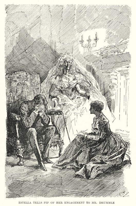 Illusztráció a nagy várakozásokhoz, Charles Dickens (litho) alkotó: Harry Furniss