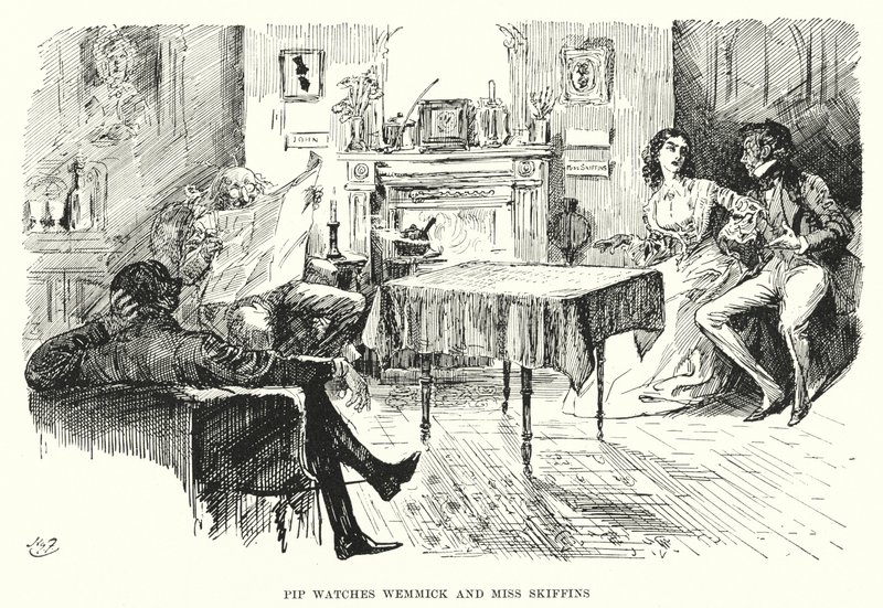 Illusztráció a nagy várakozásokhoz, Charles Dickens (litho) alkotó: Harry Furniss