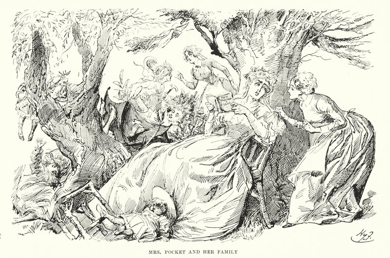 Illusztráció a nagy várakozásokhoz, Charles Dickens (litho) alkotó: Harry Furniss