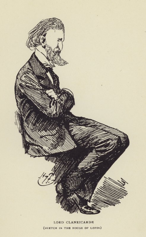 Lord Clanricarde, vázlat a Lordok Házában alkotó: Harry Furniss