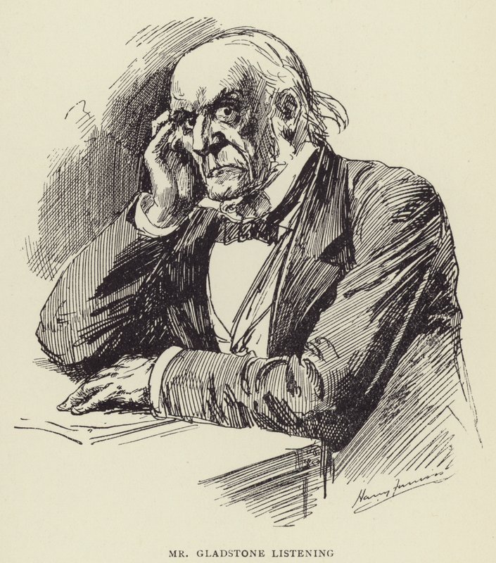 Mr Gladstone hallgat alkotó: Harry Furniss