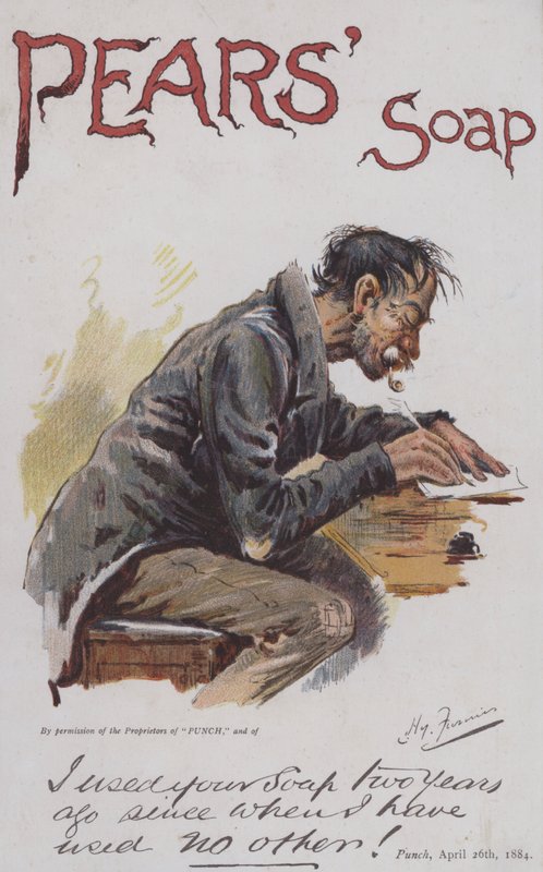 Körte szappan, jóváhagyó levél (színes litó) alkotó: Harry Furniss