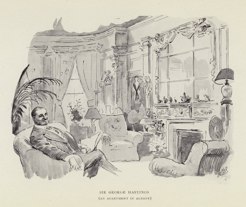 Sir George Hastings, egy lakás Albanyban alkotó: Harry Furniss