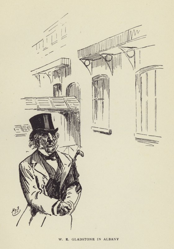 W E Gladstone Albanyban alkotó: Harry Furniss