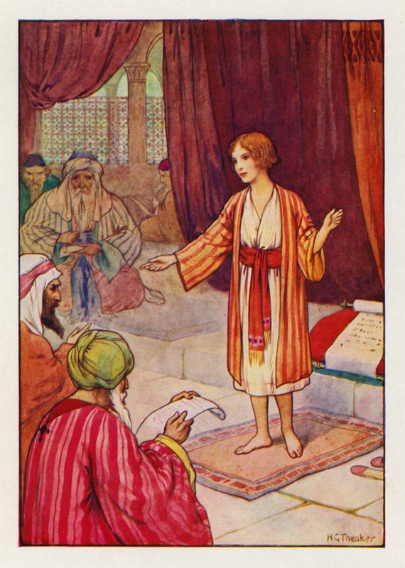 Három nap múlva a templomban találtak rá (színes litográfia). alkotó: Harry George Theaker