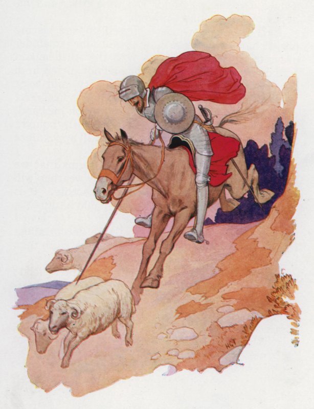Illusztráció a Don Quijote-hoz (színes litográfia) alkotó: Harry George Theaker