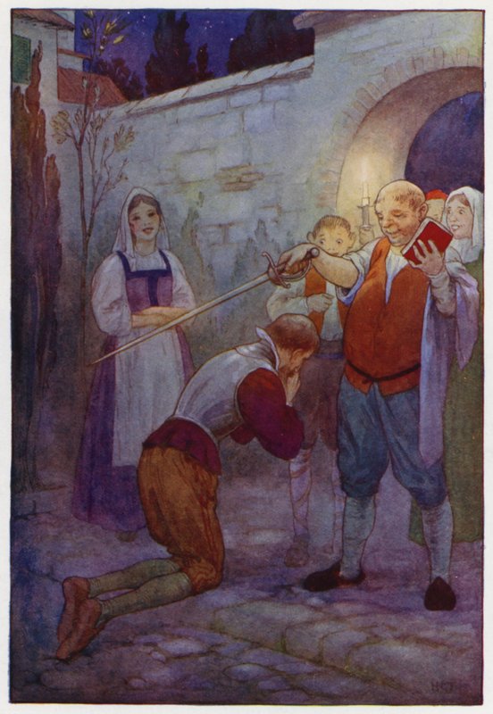 Illusztráció a Don Quijote-hoz (színes litográfia) alkotó: Harry George Theaker
