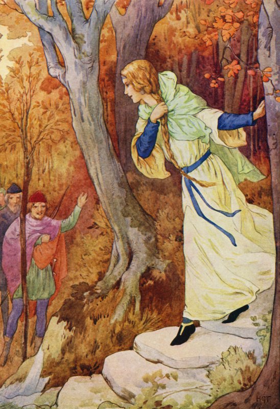 Marian futva jött (színes litográfia) alkotó: Harry George Theaker