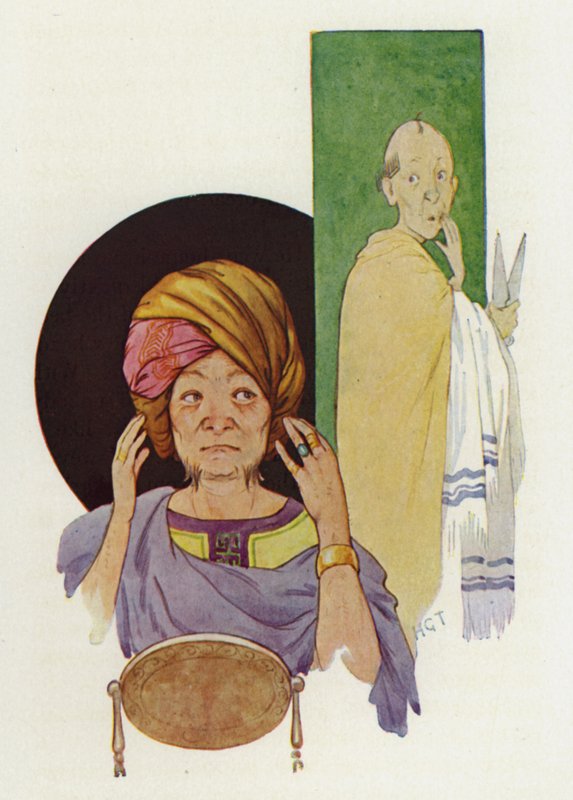 Midasz nem tudta megtartani a titkot a borbélya előtt (színes lithó) alkotó: Harry George Theaker