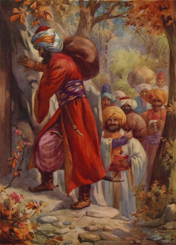 "Nyisd ki a Szezámot!" (színes litográfia) alkotó: Harry George Theaker