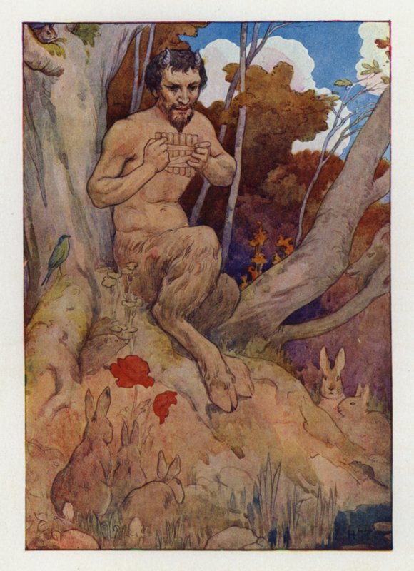 Pan (színes litográfia) alkotó: Harry George Theaker