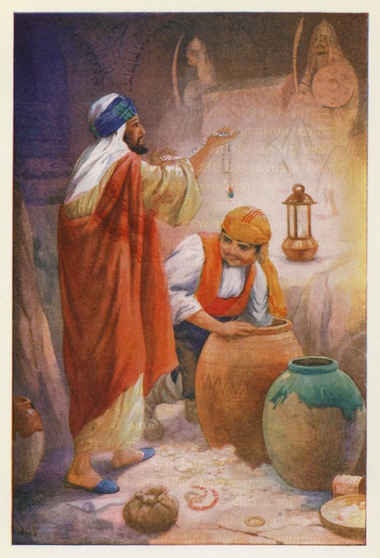 Peregil, a Gallego és a mór (színes litográfia) alkotó: Harry George Theaker