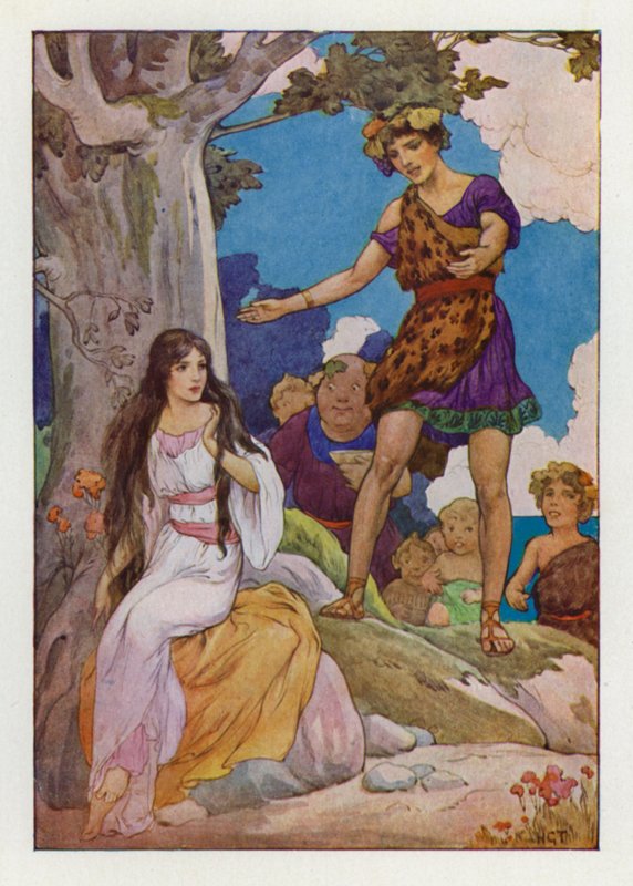 Szegény, elveszett, síró Ariadné (színes litográfia) alkotó: Harry George Theaker