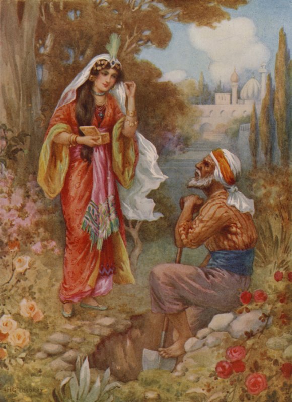A hercegnő és a gyöngyök (színes litográfia) alkotó: Harry George Theaker