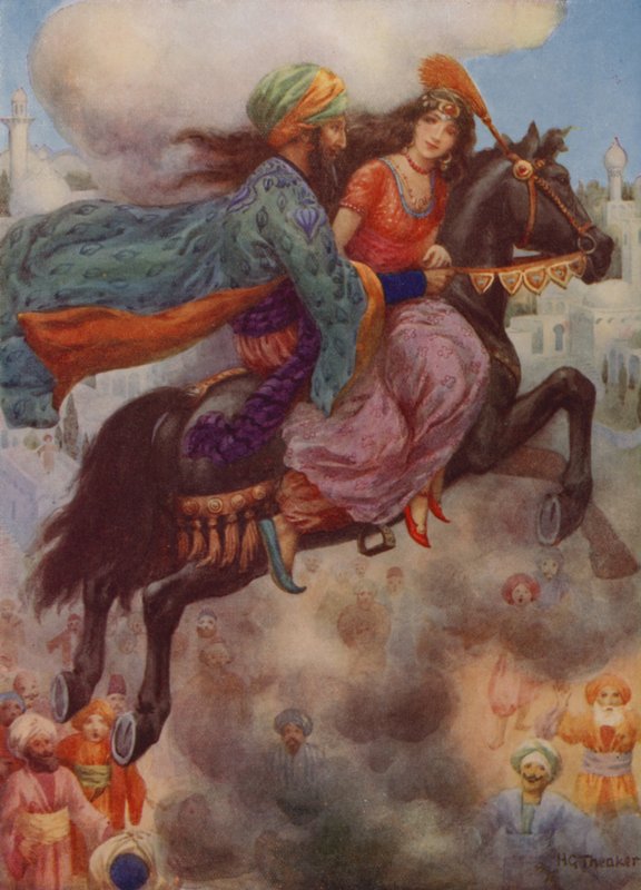 A hercegnő visszatér Perzsiába (színes litográfia) alkotó: Harry George Theaker