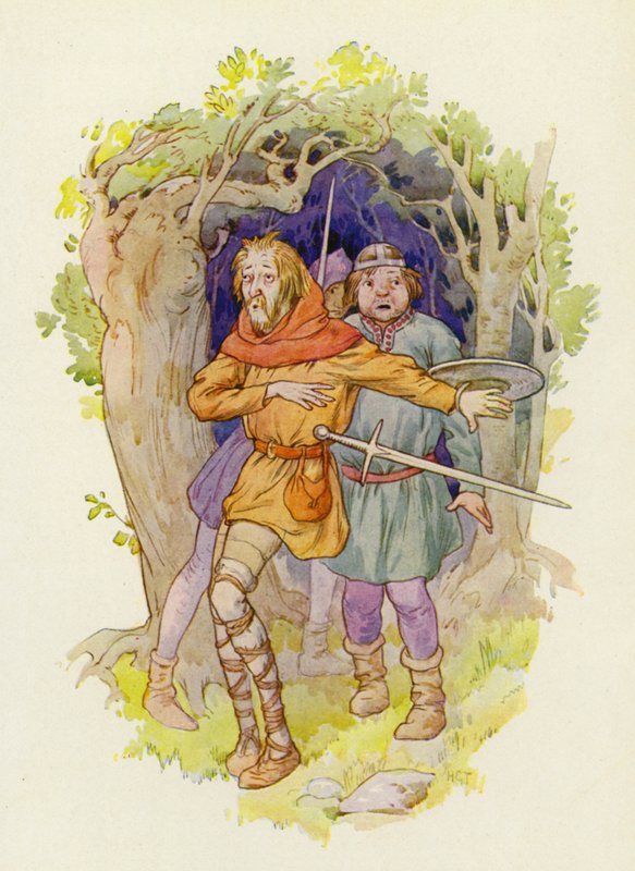 "A tündérek külföldön vannak", suttogta az egyik a másiknak (színes litográfia). alkotó: Harry George Theaker