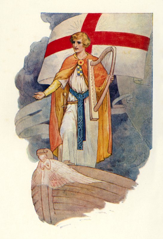 Egy kereszt alatt egy férfi állt és nézett (színes litográfia) alkotó: Harry George Theaker