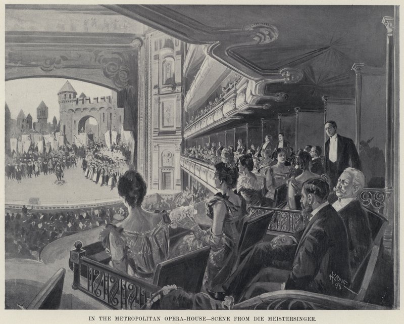 A Metropolitan Operaházban, jelenet a Die Meistersingerből (litho) alkotó: Harry Grant Dart