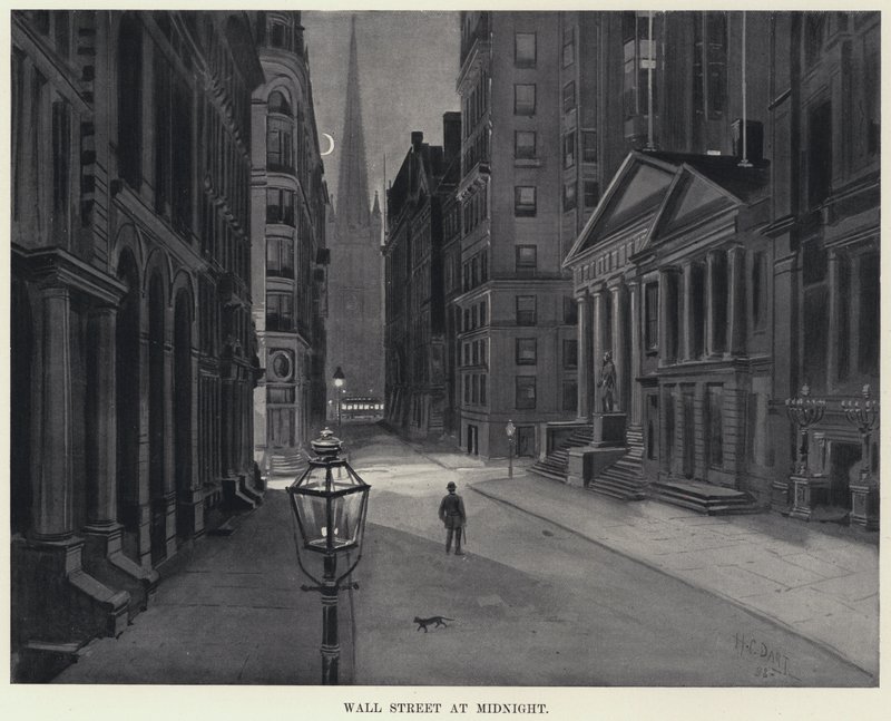Wall Street éjfélkor (litho) alkotó: Harry Grant Dart