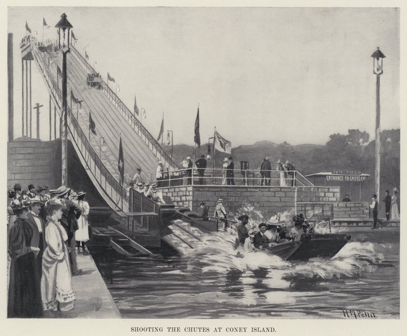 Lövés a csúszdákkal Coney Islanden (litho) alkotó: Harry M. Pettit
