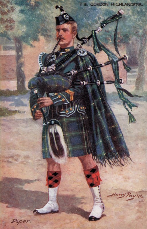 Gordon Highlanders, Piper (színes litó) alkotó: Harry Payne