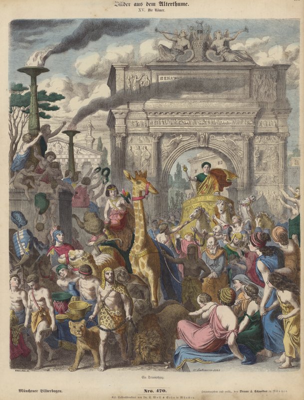 Római diadal (színes metszet) alkotó: Heinrich Leutemann