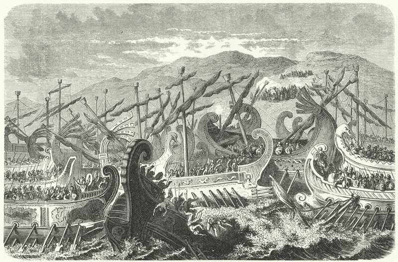 Szalamiszi csata, ie 480 (metszet) alkotó: Heinrich Leutemann