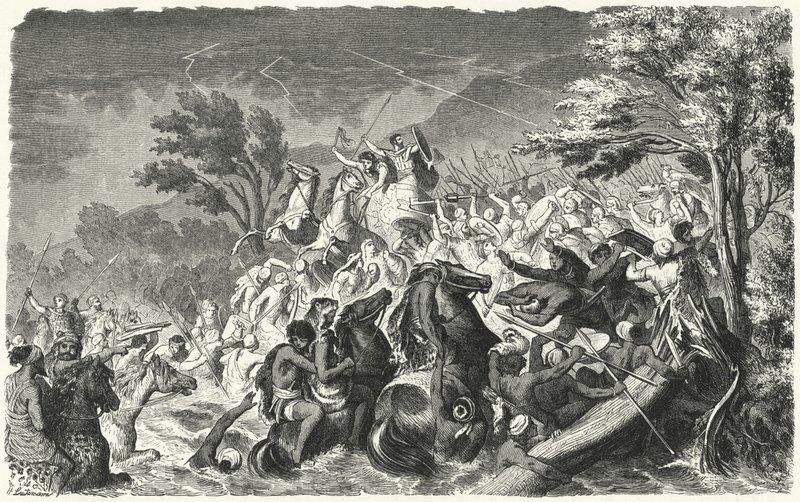 Krimisszi csata, ie 339 (metszet) alkotó: Heinrich Leutemann
