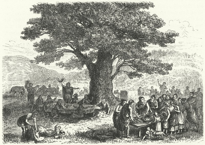 Ünnep az ókori Németországban (metszet) alkotó: Heinrich Leutemann