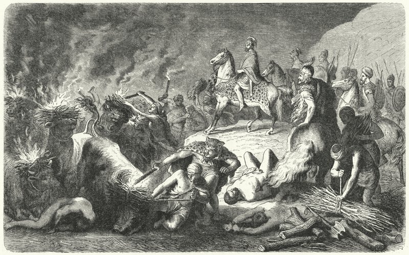 Hannibál Casilinum ostrománál, ie 216-215 (metszet) alkotó: Heinrich Leutemann