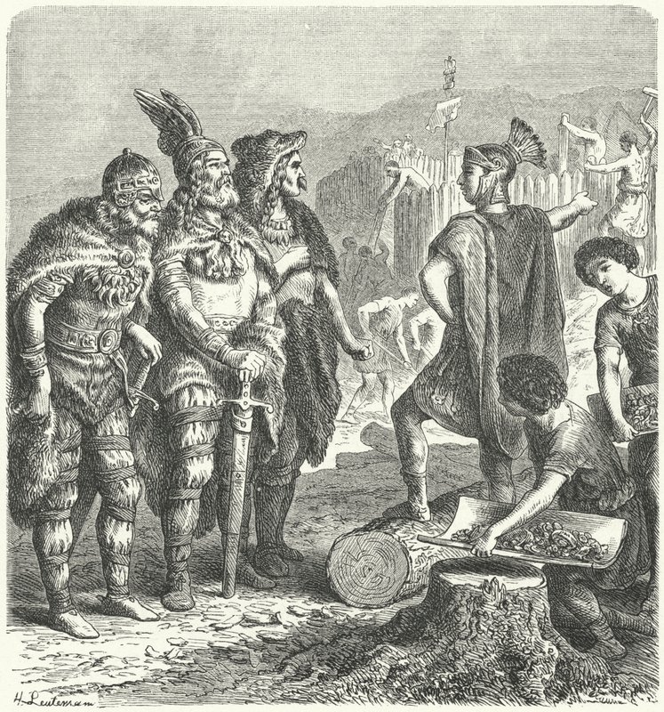 Stilicho római hadvezér a gótokkal tárgyal, c400 (metszet) alkotó: Heinrich Leutemann