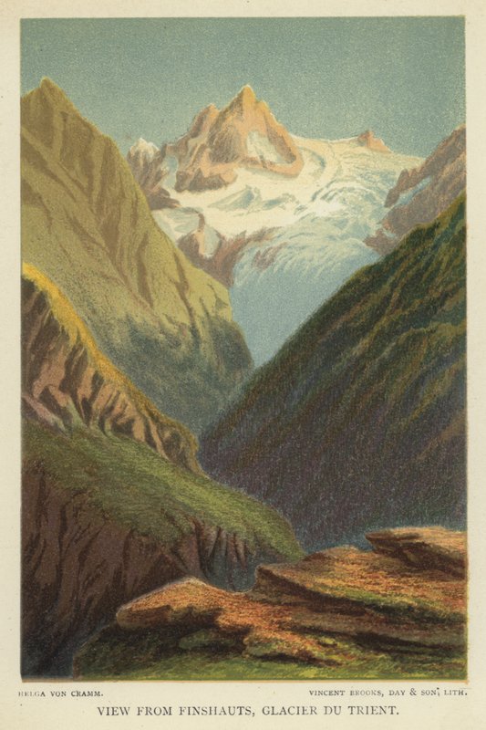 Kilátás a Finshauts, Glacier du Trient gleccserről alkotó: Helga von Cramm