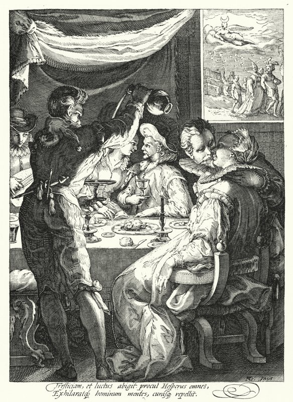 Este (metszet) alkotó: Hendrik (after) Goltzius