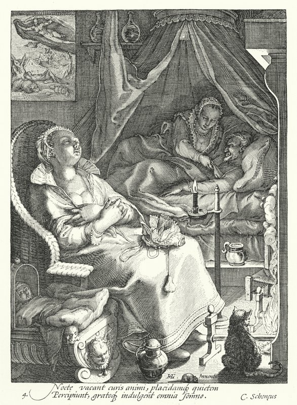 Éjszaka (metszet) alkotó: Hendrik (after) Goltzius