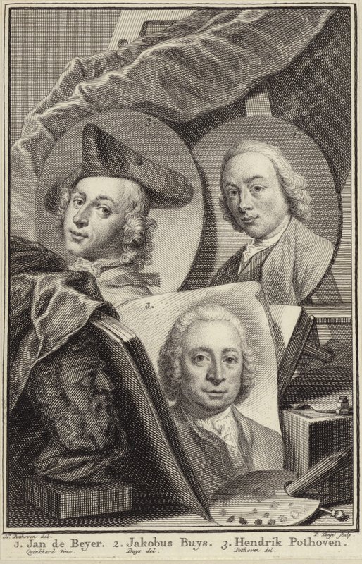 Jan de Beijer, Jacobus Buys és Hendrik Pothoven portréja alkotó: Hendrik Pothoven