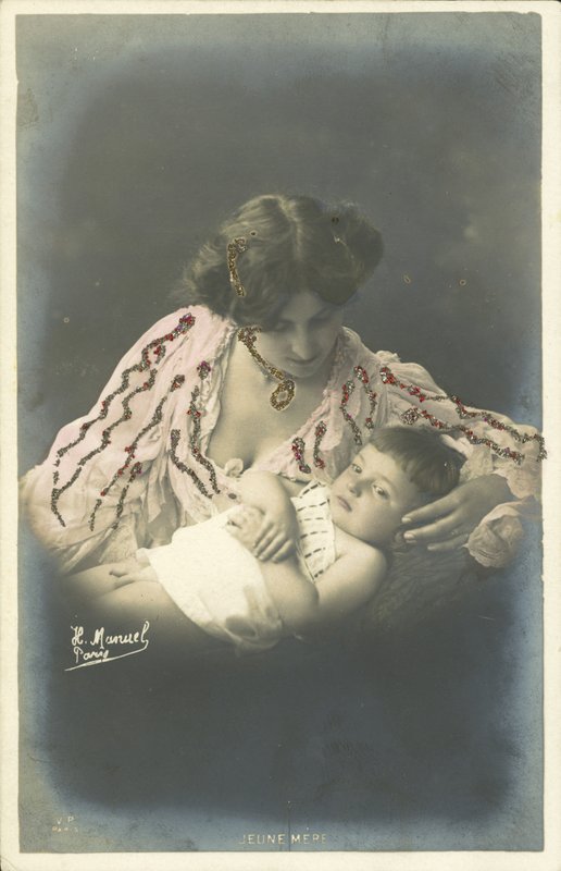 Gyermek az anyjával (színes fotó) alkotó: Henri (after) Manuel