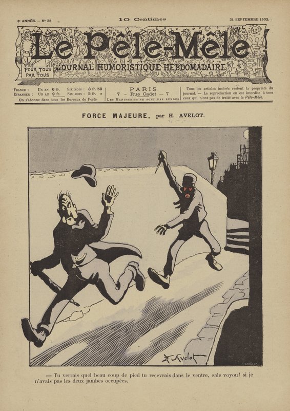 Vis major. Illusztráció: Le Pele-Mele, 1902 alkotó: Henri Avelot