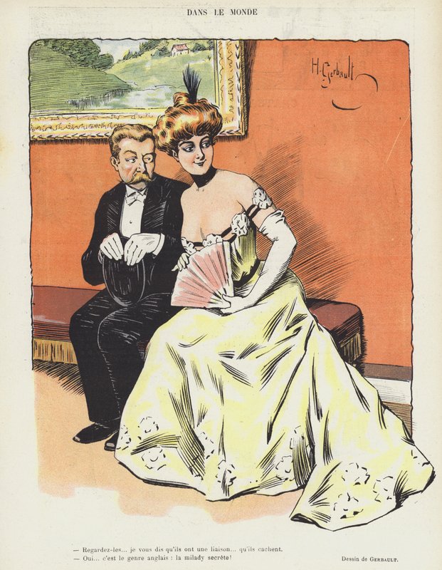 Illusztráció a Le Rire-hez (színes litó) alkotó: Henri Gerbault