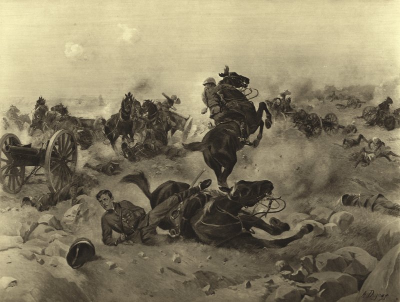 Colensói csata, 1899 (mélynyomás) alkotó: Henri Louis Dupray