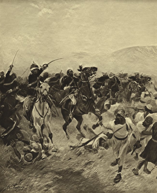 Fatehabadi csata, 1879 (mélynyomás) alkotó: Henri Louis Dupray