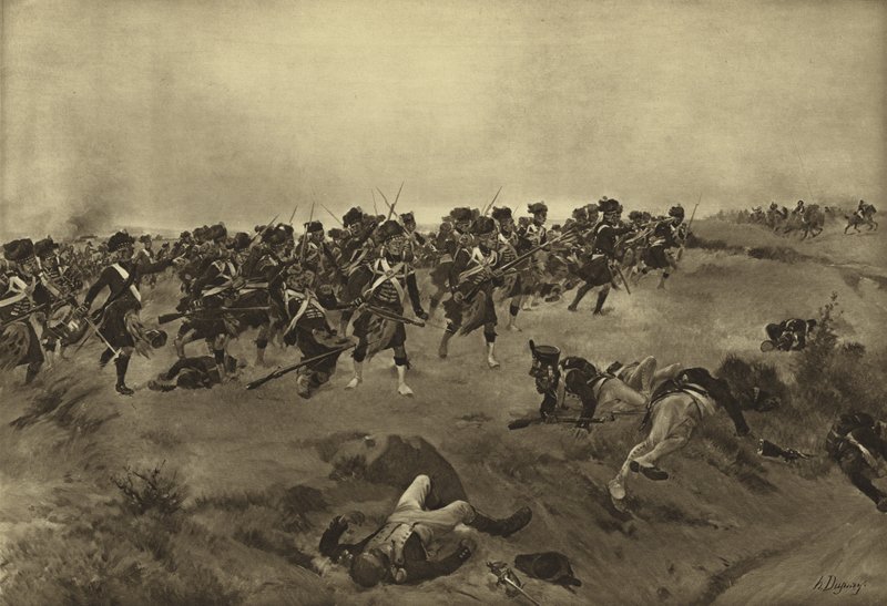 Quatre Bras-i csata, 1815 (metszet) alkotó: Henri Louis Dupray