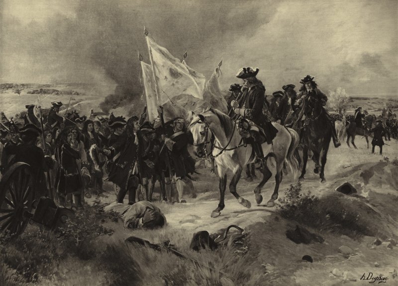 Ramillies-i csata, 1706 (mélynyomás) alkotó: Henri Louis Dupray
