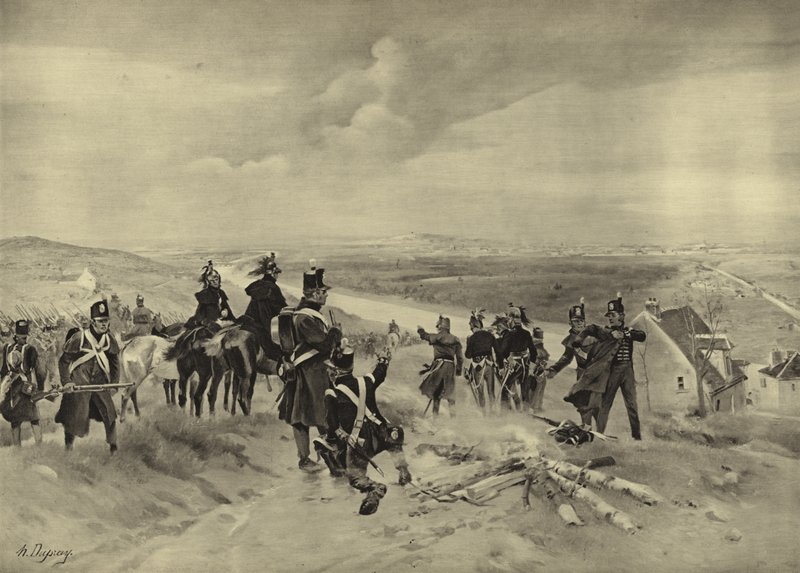St Cloud-i csata, 1814 (mélynyomás) alkotó: Henri Louis Dupray