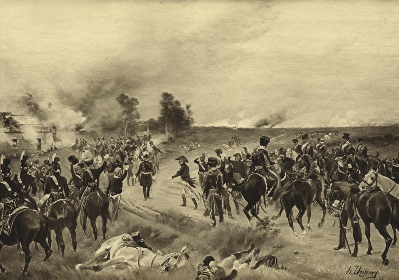 Waterloo-i csata, 1815 (mélynyomás) alkotó: Henri Louis Dupray