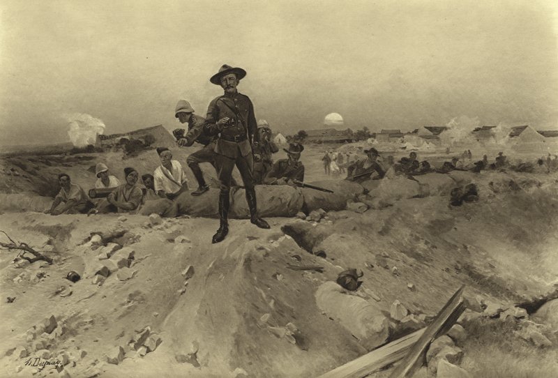Mafeking ostroma, 1900 (mélynyomás) alkotó: Henri Louis Dupray